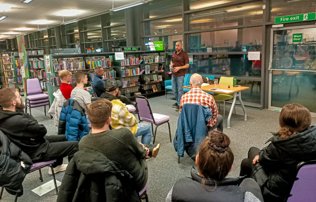 Karlo Tasler at his book launch event for the book Beyond Cristiano